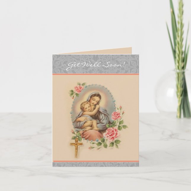 Carte Get Well Soon Religious Prayer Virgin Mary  Card (Devant)