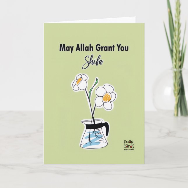 Carte Get Well Soon- White flowers (Devant)