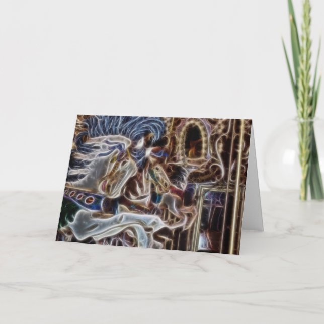 Carte Ghost Carousel Horaires Seattle Pier Joyeux Parcou (Devant)