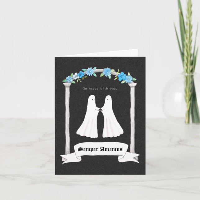 Carte Ghost Couple Valentine Mariage Anniversaire (Devant)