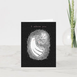 Carte Ghost et Moth Je t'adore la belle Saint Valentin