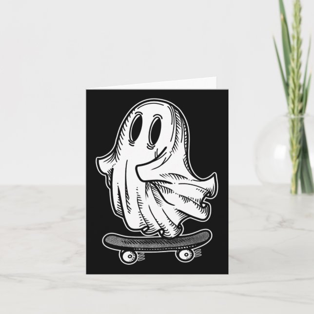 Carte Ghost Skateboarder Blackwork  (Devant)