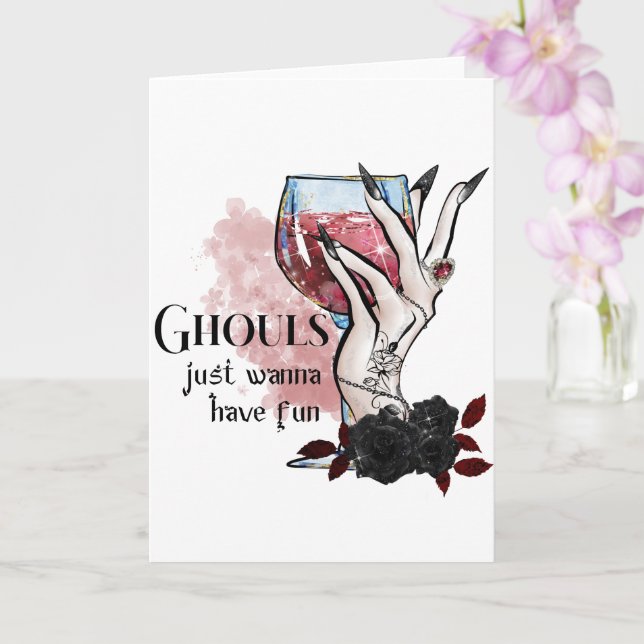 Carte Ghouls veut juste s'amuser Halloween (Orchidée)