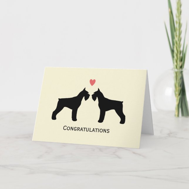 Carte Giant Schnauzers Mariages Félicitations (Devant)