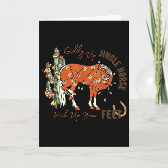 Carte Giddy Up Jingle Horse Pick Up Your Feet Cactus Cow (Devant)