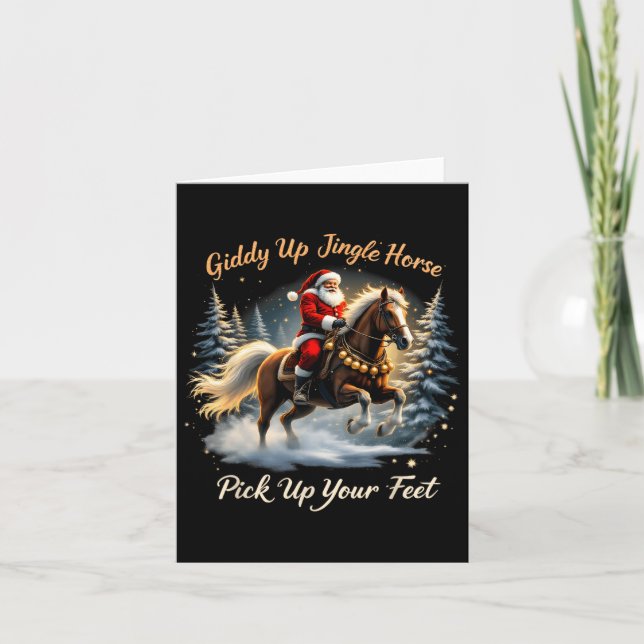 Carte Giddy Up Jingle Horse Ramassez Vos Pieds Xmas Père (Devant)