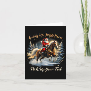 Carte Giddy Up Jingle Horse Ramassez Vos Pieds Xmas Père