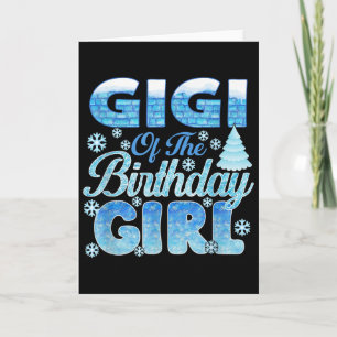 Carte Gigi de la fille d'anniversaire Flocons de neige T