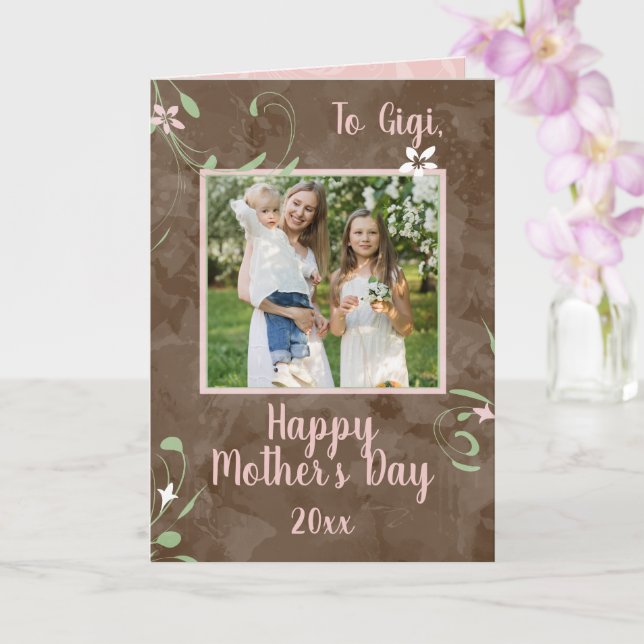 Carte Gigi Spring Sprouts Photo de la Fête des mères de  (Orchidée)