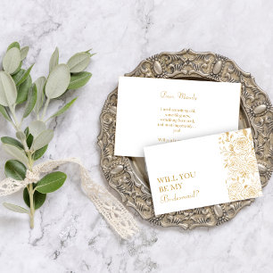 Carte GILDED Blooms Veux-tu être ma demoiselle d'h