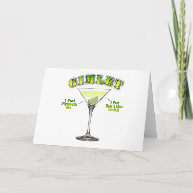 Carte Gimlet Martini Cocktail Recette Art (Devant)