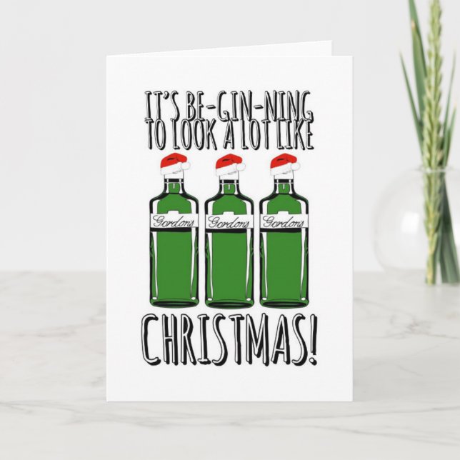 Carte Gin Christmas. (Devant)