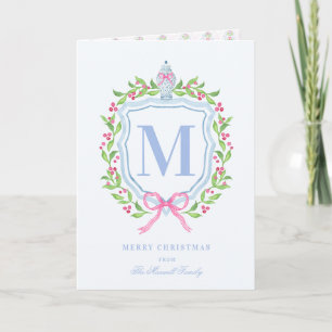 Carte Ginger Jar & Christmas Berries Monogramme Photo