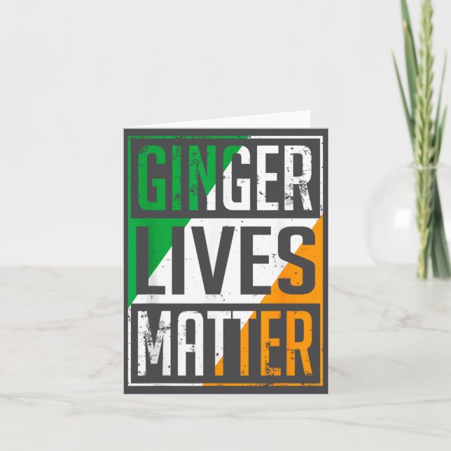 Carte Ginger Lives Irish Flag St Patricks Day Redhead Me (Devant)