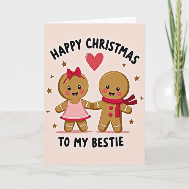 Carte Gingerbread Bestie Christmas Card (Devant)