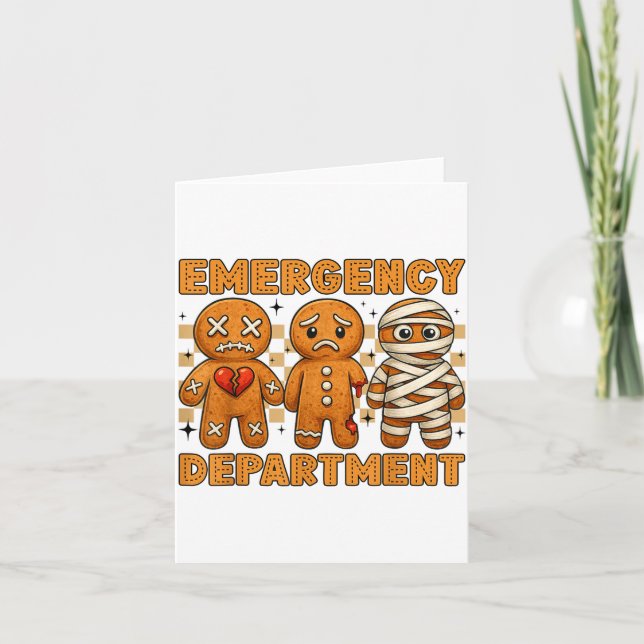 Carte Gingerbread Emergency Department Christmas Nurse D (Devant)