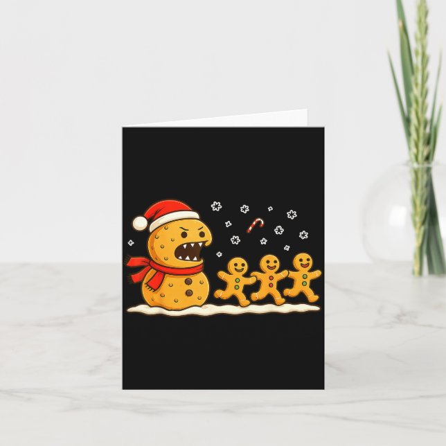 Carte Gingerbread Monster Chase Funny Christmas Cookie X (Devant)