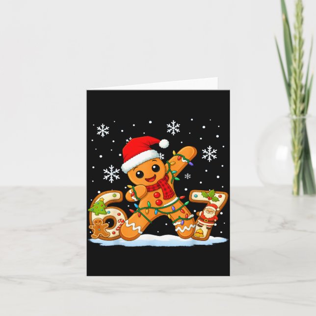 Carte Gingerbread Six Seven 67 Meme 6 7 Funny Christmas  (Devant)