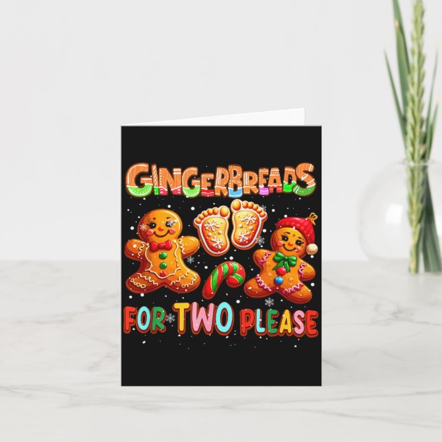 Carte Gingerbreads For Two Please Christmas Pregnancy An (Devant)