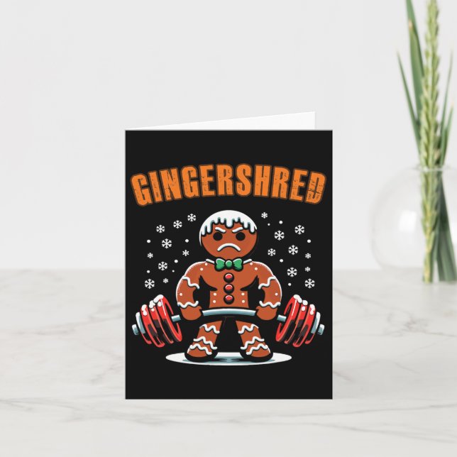 Carte Gingersher Funny Gingerbread Homme Gym Bodybuildin (Devant)