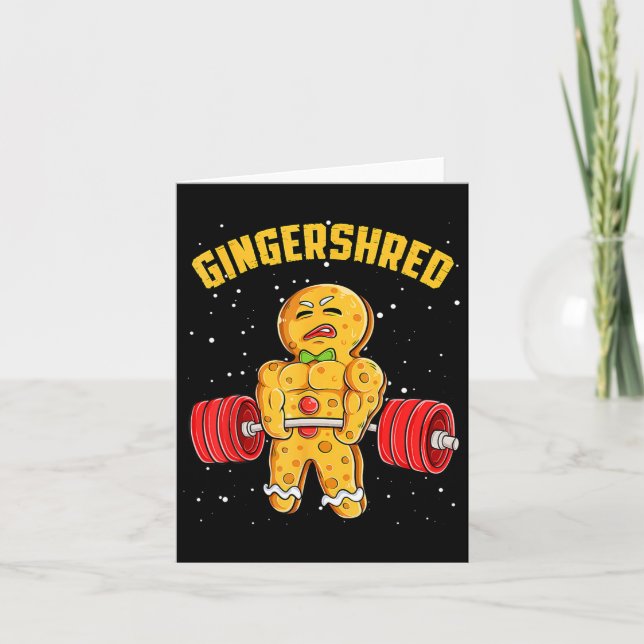 Carte Gingersher Funny Gingerbread Homme Gym Bodybuildin (Devant)
