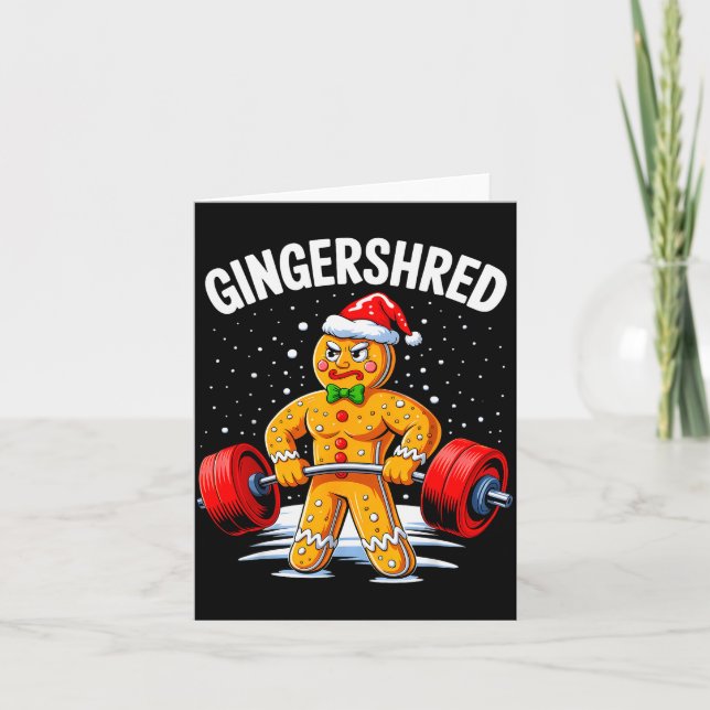 Carte Gingershred Drôle Bonhomme en pain d'épices Gymne  (Devant)