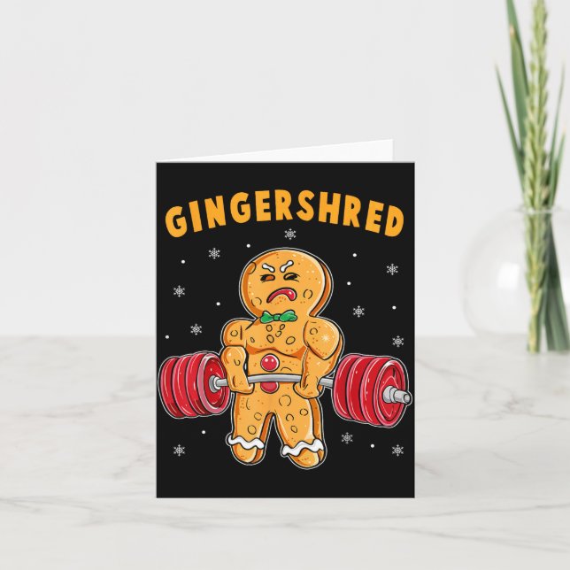 Carte Gingershred Funny Gingerbread Man Gym Bodybuilding (Devant)
