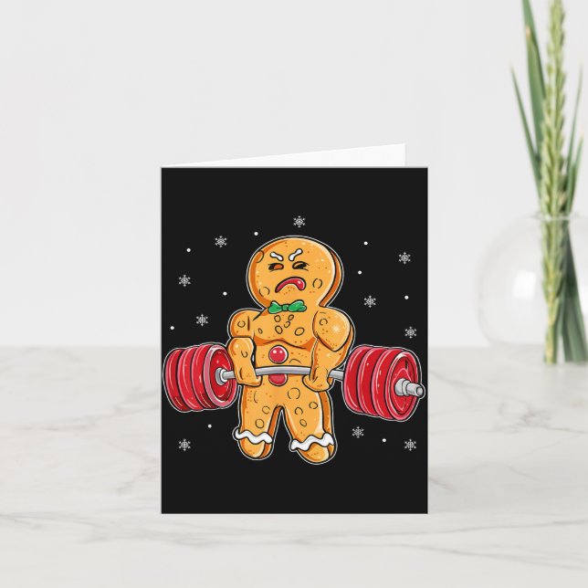 Carte Gingershred Funny Gingerbread Man Gym Bodybuilding (Devant)