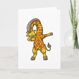 Carte Girafe à la danse hip hop Dab