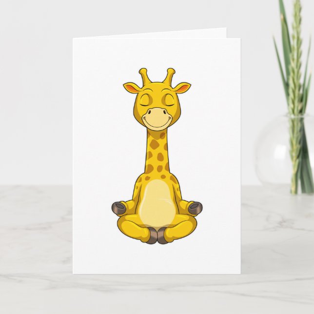 Carte Girafe à la méditation de yoga (Devant)
