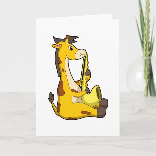 Carte Girafe à la musique avec saxophone.PNG (Devant)