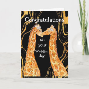 Carte Girafe aimante Félicitations pour votre jour de ma