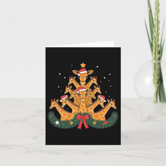 Carte Girafe Arbre de Noël Animal Noël Femmes Hommes (Devant)