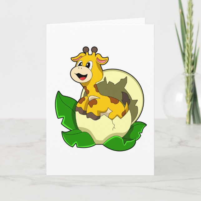 Carte Girafe aux feuilles et oeufs (Devant)