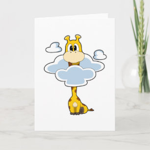 Carte Girafe aux nuages