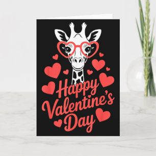 Carte Girafe avec cœur Gles Célébration de l'amour de la