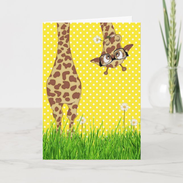 Carte Girafe avec lunettes sur Pois (Devant)