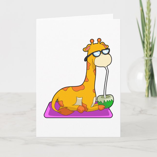Carte Girafe avec Noix de Coco (Devant)