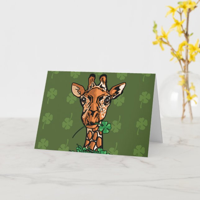 Carte Girafe de la Saint-Patrick (Fleur jaune)
