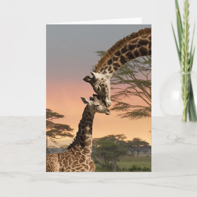 Carte Girafe de mère et de bébé (Devant)