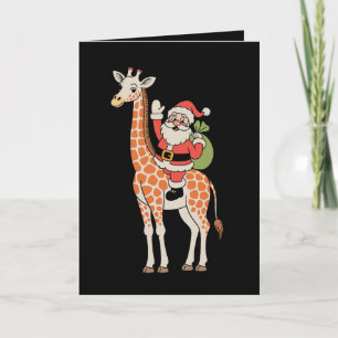 Carte Girafe de Noël Famille Xmas Saison des Fêtes