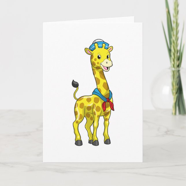 Carte Girafe en voile avec casquette de voile (Devant)