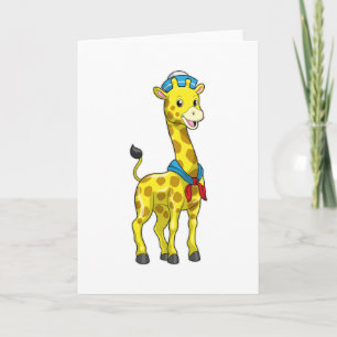 Carte Girafe en voile avec casquette de voile
