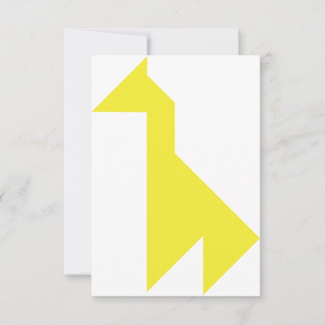 Carte Girafe jaune Tangram (Devant)