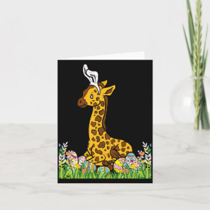 Carte Girafe Oreilles de Lapin Animal Mignon Pâques 2023