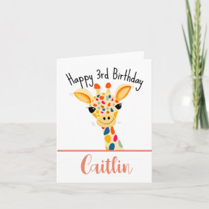 Carte Giraffe 3e anniversaire