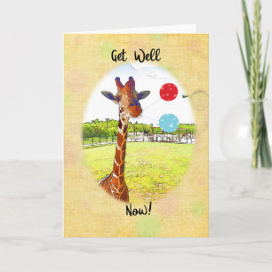 Carte Giraffe Avec Ballons Se Porter Bien