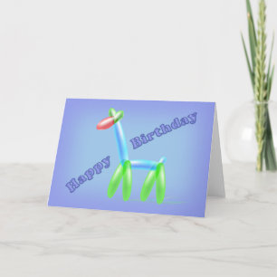 Carte Giraffe Balloon Anniversaire