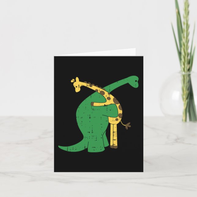 Carte Giraffe Dinosaur Hug Love Dino Animaux Safari Hall (Devant)