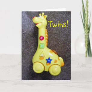 CARTE GIRAFFE DIT FÉLICITATIONS ET DEUX WINS